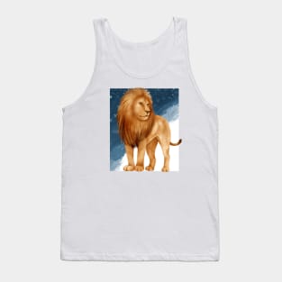 Watercolor Lion looking Tank Top